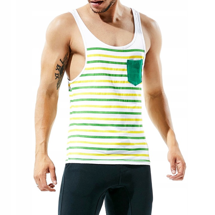 MODNA KOSZULKA NA RAMIĄCZKACH NA PLAŻĘ PASKI - XL