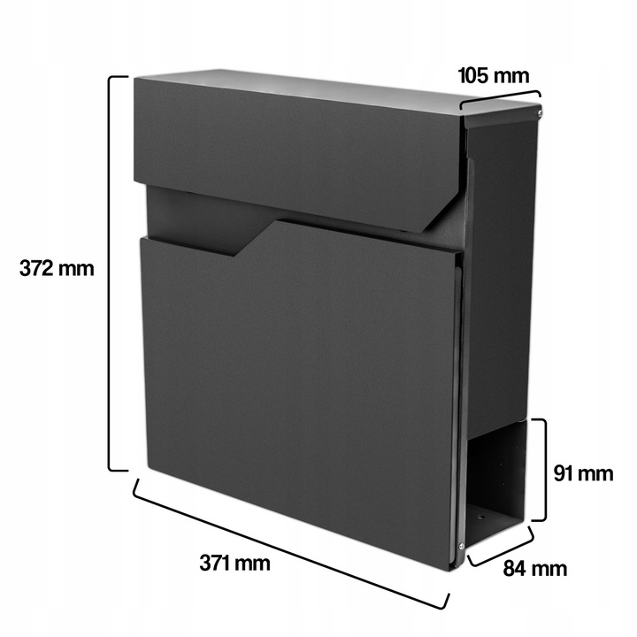 Skrzynka na Listy Gazety Pocztę Pocztowa Antracyt Duża Listowa A4 do Domu