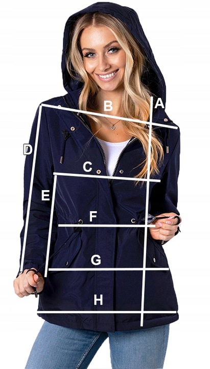 TALIOWANA WIOSENNA Kurtka PARKA z Kapturem 3 KOLORY Przejściowa XL