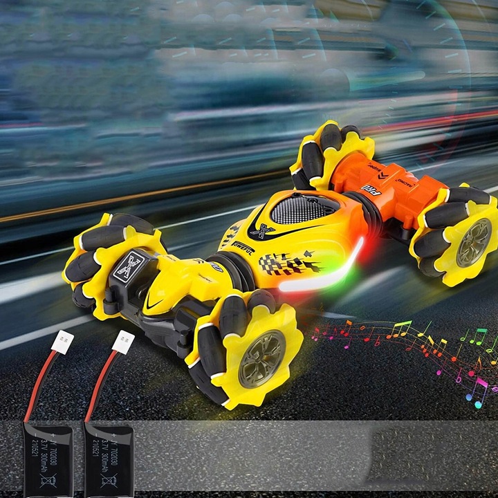 RC SAMOCHÓD KASKADERSKI ZE STEROWANIEM RĘCZNYM 2,4 GHZ OBRÓT O 360° + 2 AKU