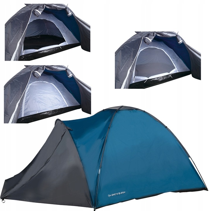 Namiot IGLO kempingowy z przedsionkiem trzyosobowy moskitiera WODOODPORNY
