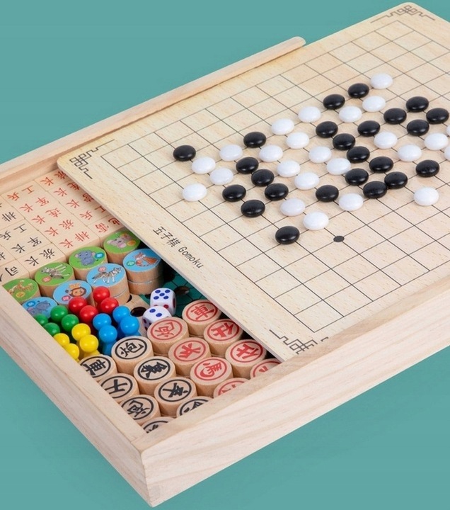 ZESTAW GIER PLANSZOWYCH 10W1 NAJPOPULARNIEJSZYCH CHIŃCZYK SZACHY BACKGAMMON