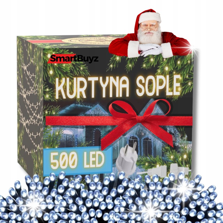 SOPLE LED 500 LAMPKI ZIMNE WISZĄCE 22M ZEWNĘTRZNE WEWNĘTRZNE EFEKT FLASH