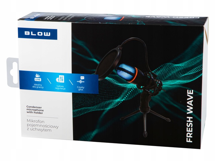 MIKROFON DO KOMPUTERA POJEMNOŚCIOWY GAMINGOWY STUDYJNY KARAOKE FILTR USB