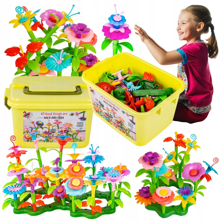 KLOCKI KONSTRUKCYJNE BUKIET KWIATÓW Kwiaty Zestaw do ułożenia 135 Elementów