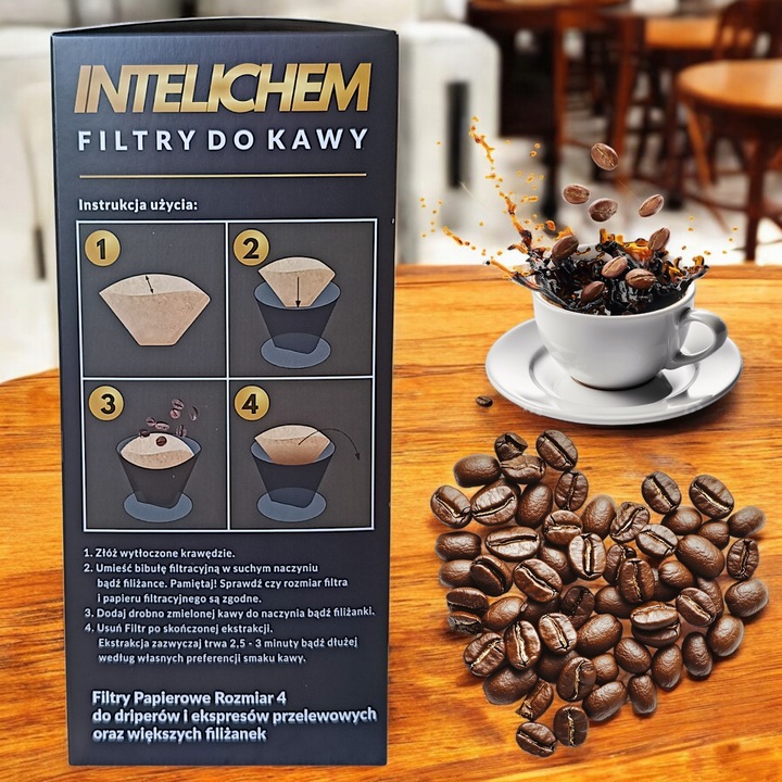 Filtry Do Kawy Papierowe Rozmiar 4 200 Sztuk Brązowe Niebielone
