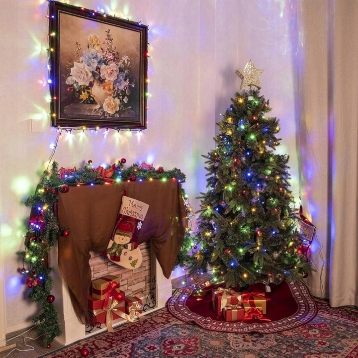 LAMPKI CHOINKOWE 1000 LED ŚWIĄTECZNE ZEWNĘTRZNE WEWNĘTRZNE MULTIKOLOR 8w1