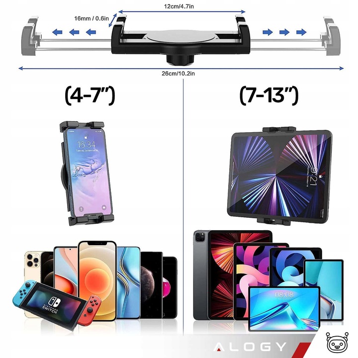 Uchwyt na Telefon Tablet do Samochodu Kokpit Szybę Mocny Deskę Samochodowy