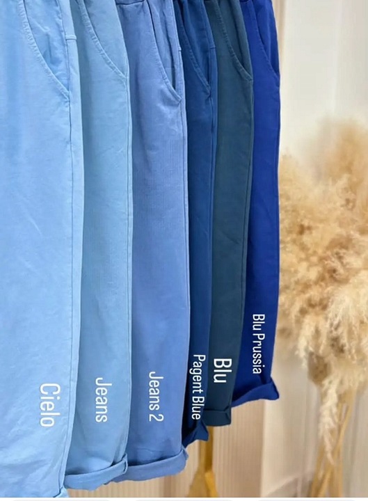 Spodnie Włoskie Wiya Bawełniane z Patką Uni Pagent Blue