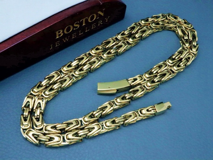 GRUBY ZŁOTY ŁAŃCUSZEK NA SZYJĘ SPLOT KRÓLEWSKI