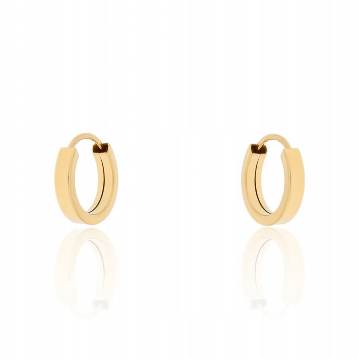 Złote kolczyki koła kółka gładkie 11 mm pr. 585