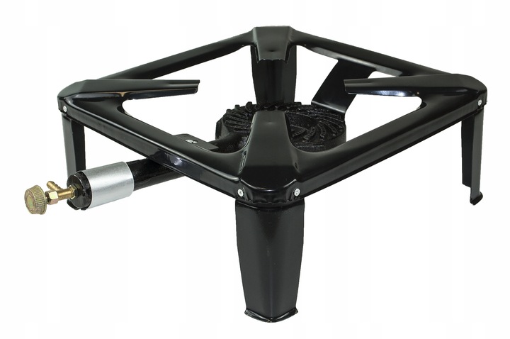 ŻELIWNY TABORET GAZOWY PALNIK 40x40cm ZESTAW REDUKTOR WĄŻ SOLIDNY WYTRZYMA