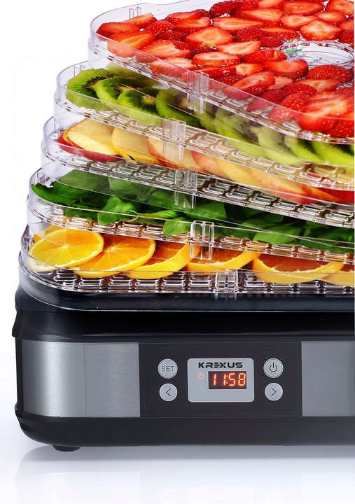Duża Suszarka spożywcza do Grzybów Owoców Warzyw Dehydrator Timer Krexus