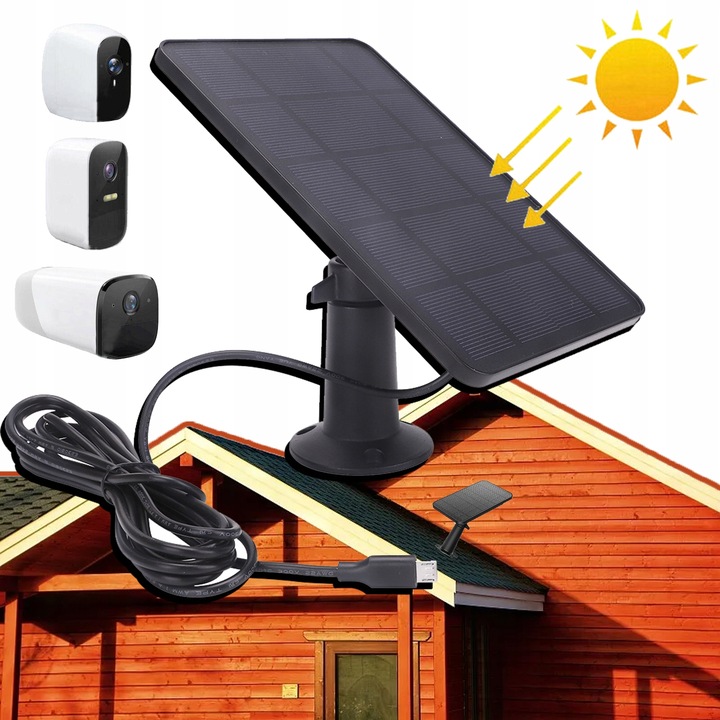 ŁADOWARKA DO PANELU SŁONECZNEGO DO KAMERY BEZPIECZEŃSTWA, CIĄGŁE ZASILANIE