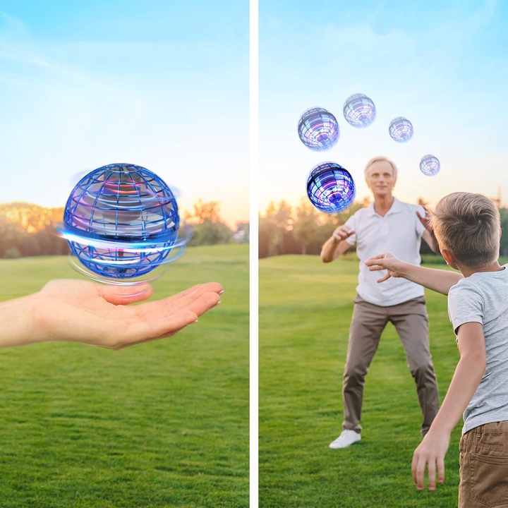 LATAJĄCA PIŁKA LATAJĄCA BOOMERANG SPINNER KULA STEROWANY RĘKĄ LED