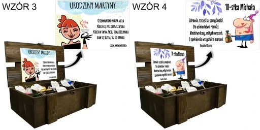 KUFEREK SKRZYNKA PREZENT NA URODZINY URODZINOWY 18 30 40 50