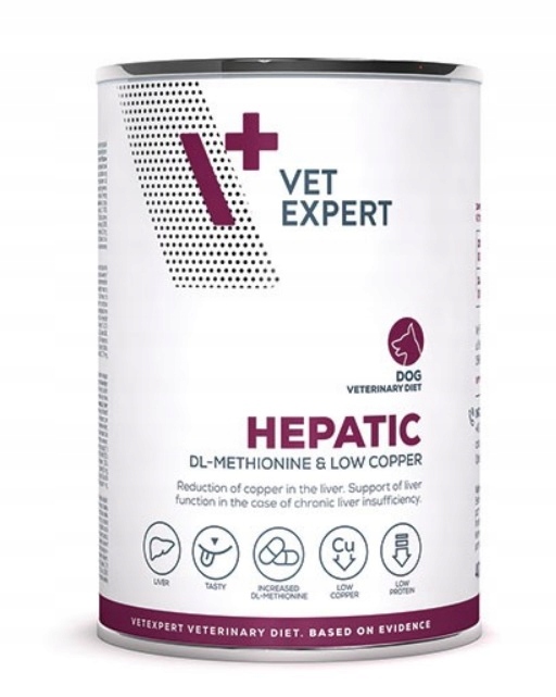 Mokra karma dla psów wsparcie wątroby kurczak Vet Expert Hepatic 6 x 400g