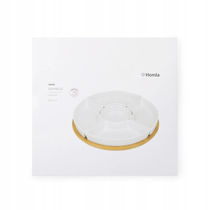 Półmisek na przekąski zestaw 5 x miseczka biała ceramika OBROTOWY TALERZ