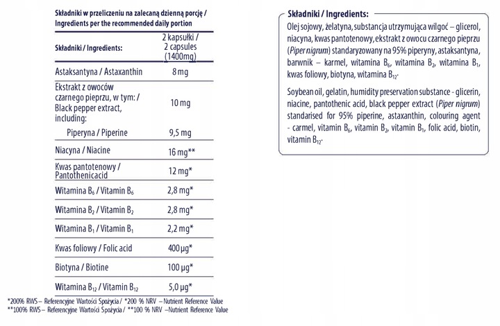 2x Axanta COLWAY 60 kaps. - Astaksantyna - Suplement Diety Colway