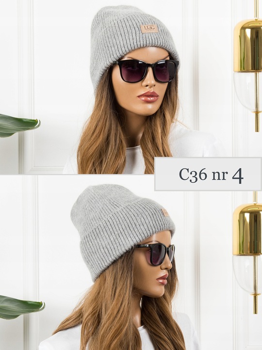 CZAPKA BEANIE prążkowana WEŁNIANA ZIMOWA CIEPŁA KOLORY JAKOŚĆ PREMIUM