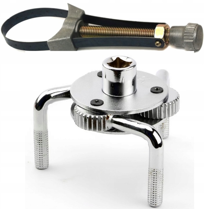 KLUCZ PAZURKOWY DO FILTRA FILTRÓW OLEJU 3-RAMIENNY + KLUCZ OPASKOWY 55-110