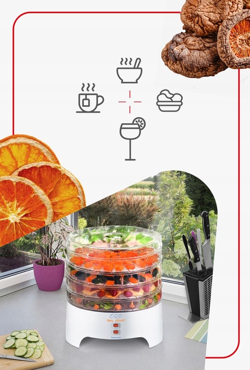 SUSZARKA DO GRZYBÓW OWOCÓW WARZYW ZIÓŁ NIEWIADÓW 500W PRODUKOWANA W POLSCE