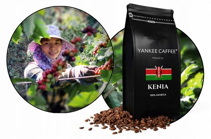 Kawa ziarnista 1kg 100% Arabica świeżo palona Kenia - Do ekspresu