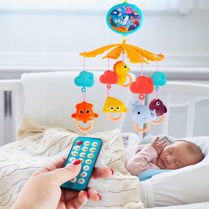 KARUZELA KARUZELKA DO ŁÓŻECZKA Z PROJEKTOREM TIMER POZYTYWKA DLA DZIECKA