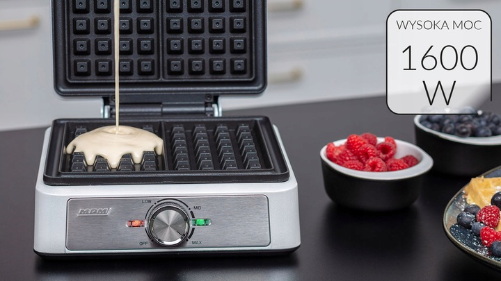 Gofrownica mocna srebrna 2 gofry MPM MGO-41 1600W