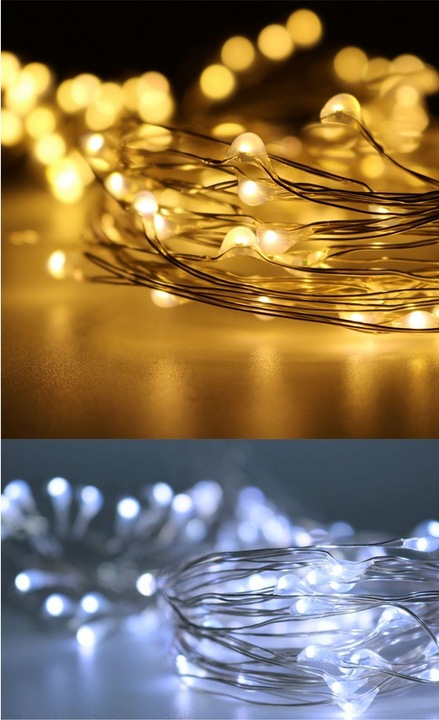 MIKRO LEDY DRUCIKI 20 LED białe ciepłe komplet 10szt z bateriami