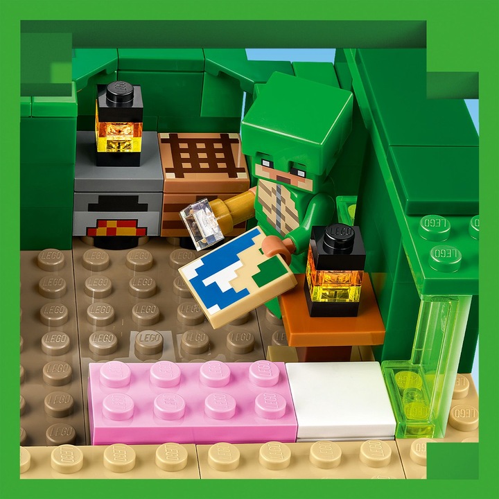 klocki LEGO Minecraft 21254 Domek na plaży żółwi 234 elementy