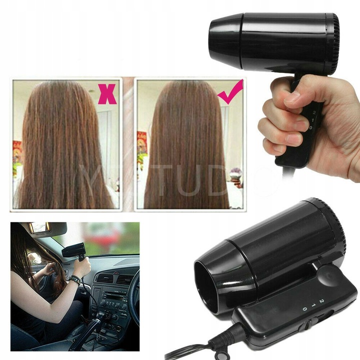PRZENOŚNA SKŁADANA SUSZARKA DO WŁOSÓW, SZYBKOSCHNĄCA NA GORĄCO I NA ZIMNO