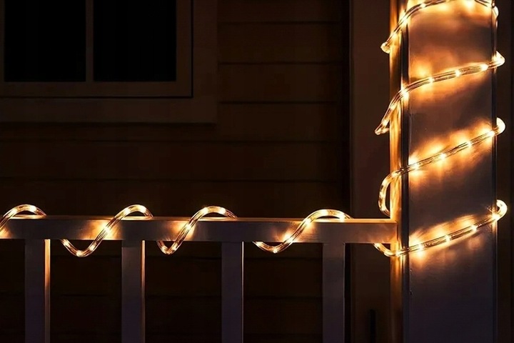 WĄŻ LED LAMPKI ZEWNĘTRZNE CHOINKOWE FLASH TRYBY TIMER IP67 230V CIEPŁY 20m