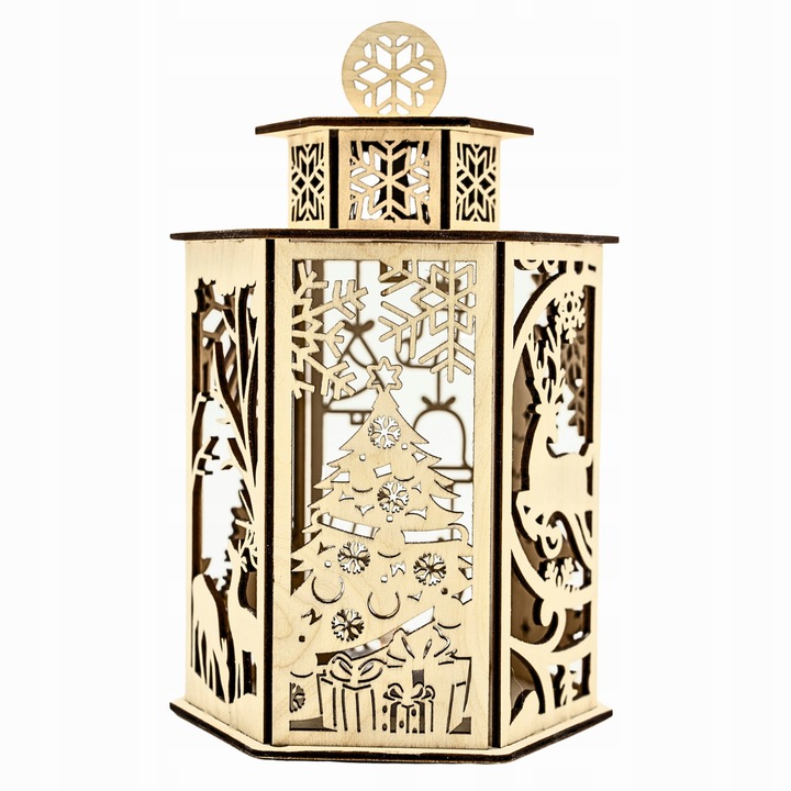 Lampion Adwentowy drewniany LATARENKA roraty ADWENT LAMPKA LED XL