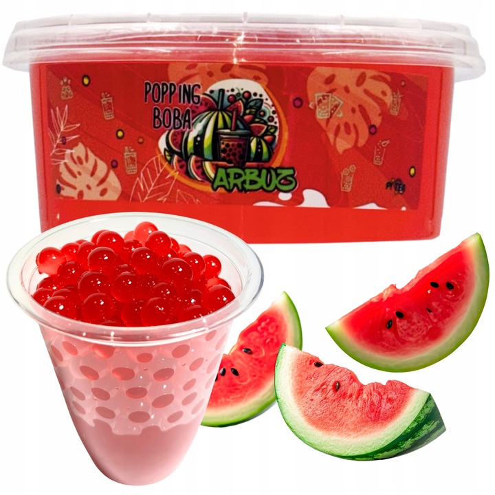 MIX I Zestaw do Bubble Tea KULKI + ŻELKI 4x450g Kiwi Arbuz Mango Liczi