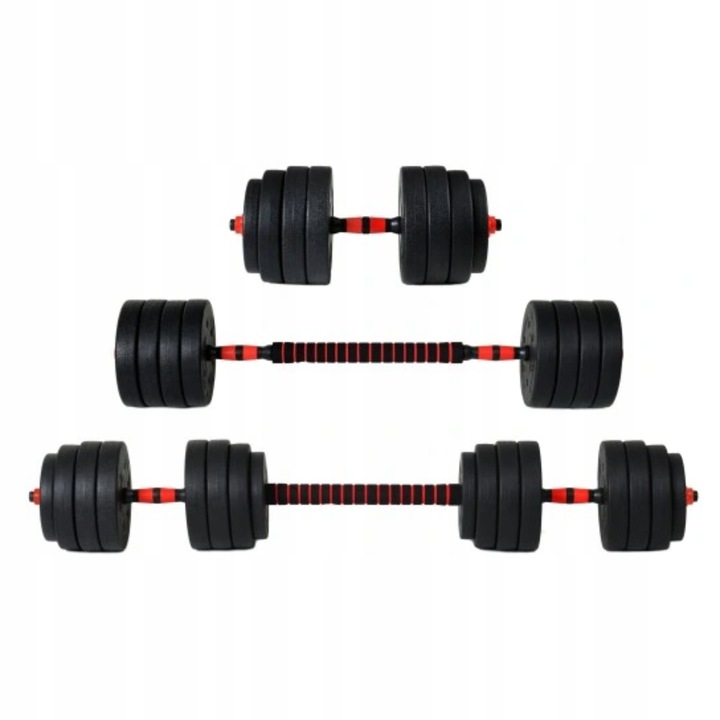 HANTLE ZESTAW HANTLI REGULOWANYCH DO ĆWICZEŃ 10 kg 2 X 5 kg + SZTANGA