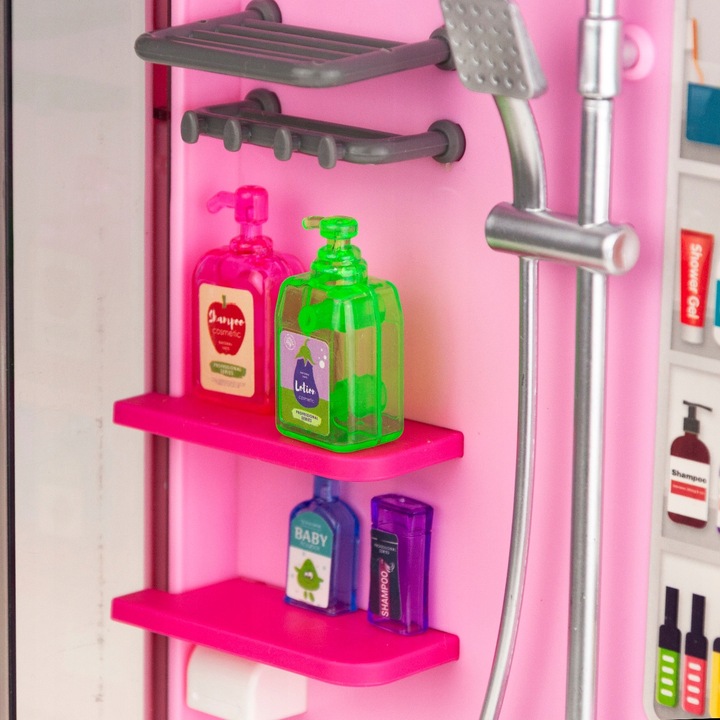 ŁAZIENKA Z AKCESORIAMI PRYSZNIC WC PRALKA ZESTAW ŁAZIENKOWY DLA DZIECI