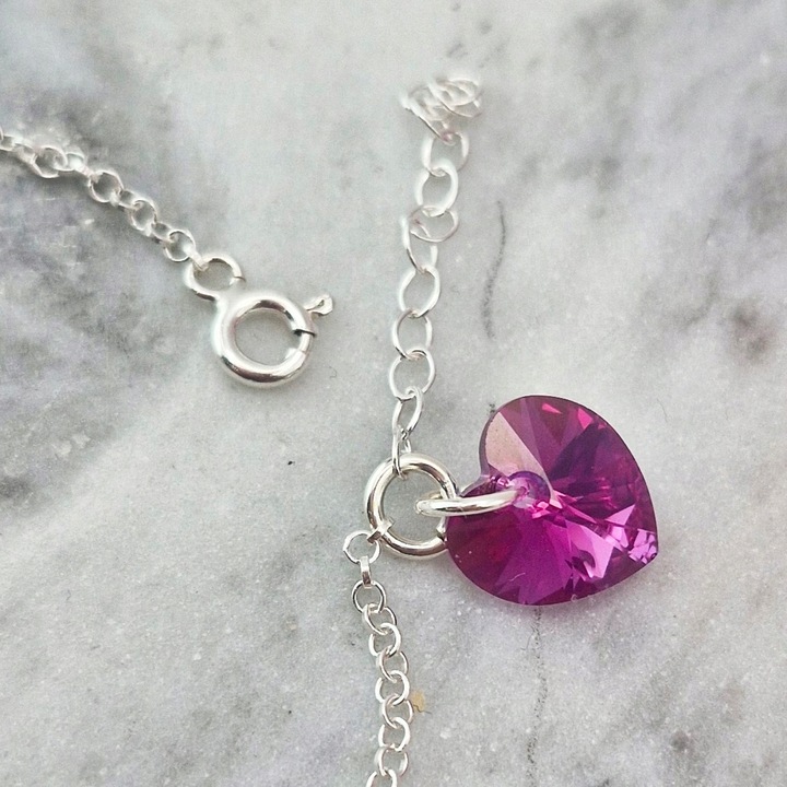 BRANSOLETKA SREBRNA DZIECIĘCA ANIOŁEK I SERCE SWAROVSKI GRAWER SREBRO 925