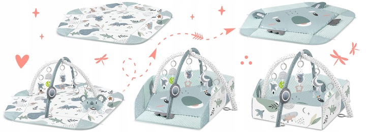 MATA EDUKACYJNA INTERAKTYWNA DWUSTRONNA SKŁADANA XXL 5w1 NUKIDO PODUSZKA