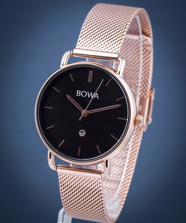Zegarek damski BOWA Milan Black Rose-Gold Mesh 34 Bowa-MI347-17-167M