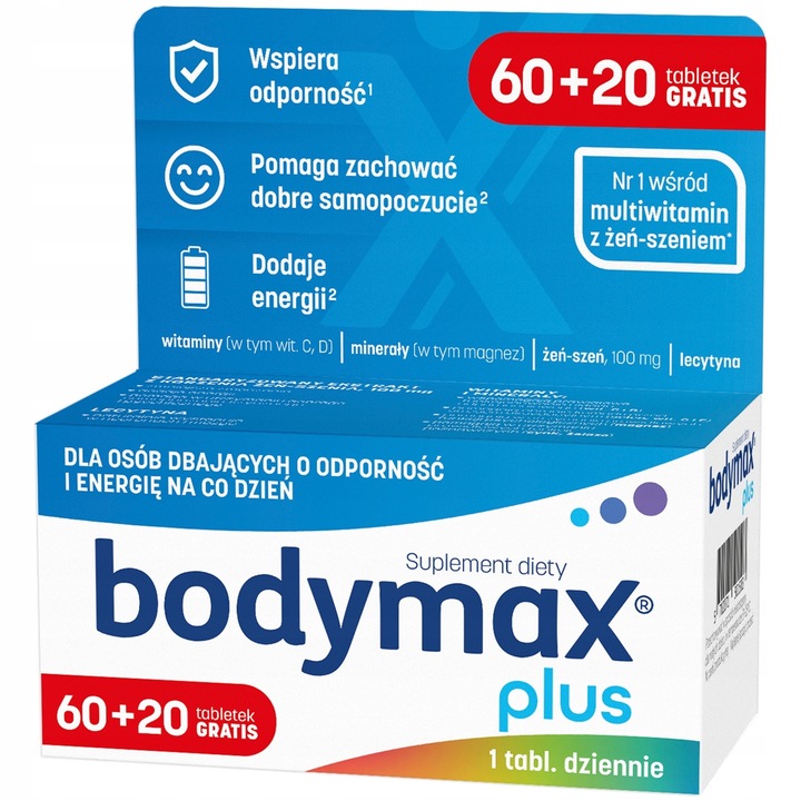 BODYMAX Plus Odporność i energia 60+20 tabletek GRATIS