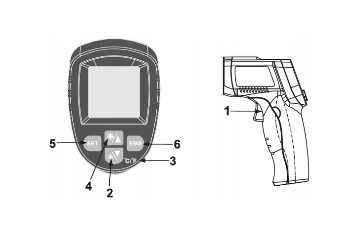 PIROMETR TERMOMETR LASEROWY BEZDOTYKOWY MIERNIK TEMPERATURY -50 +550 st.C