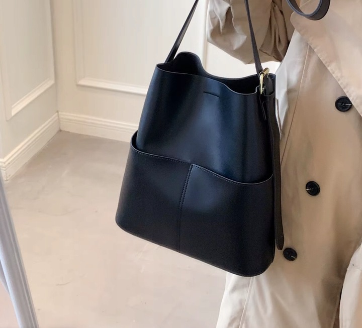 Torebka Damska CZARNA Torba na Ramię Pojemna Shopper Duża Eko Skóra Miejska