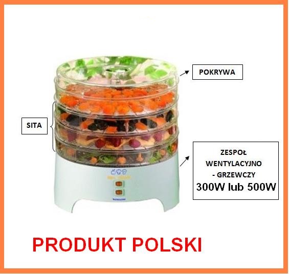SUSZARKA DO GRZYBÓW,WARZYW,NIEWIADÓW 300W DUŻA 17L