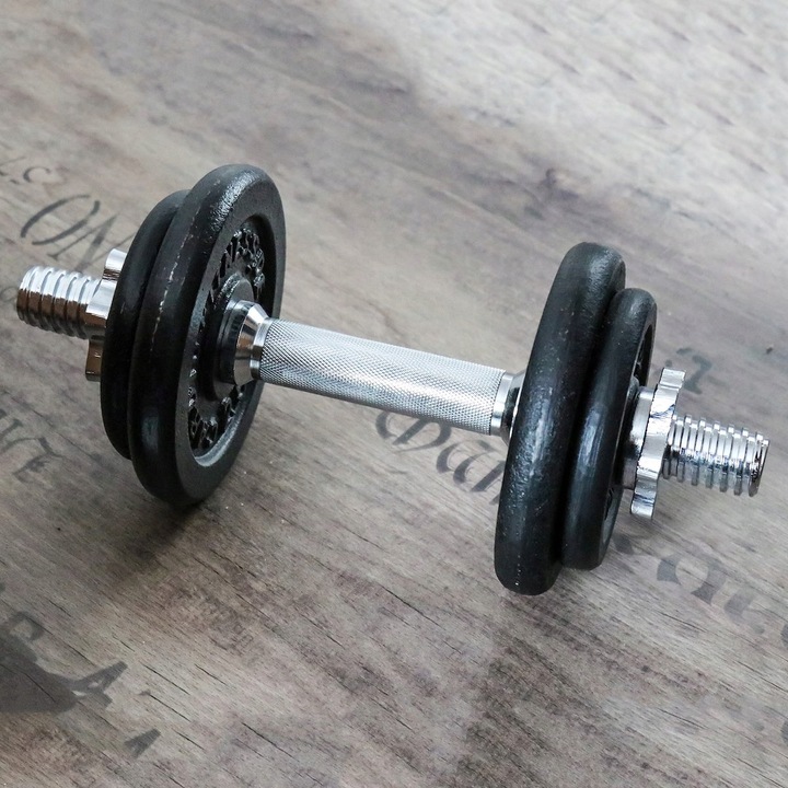 GRYF SZTANGIELKA + ZACISKI ZESTAW 40cm gryfik STAL 28mm do HANTLI KRÓTKI