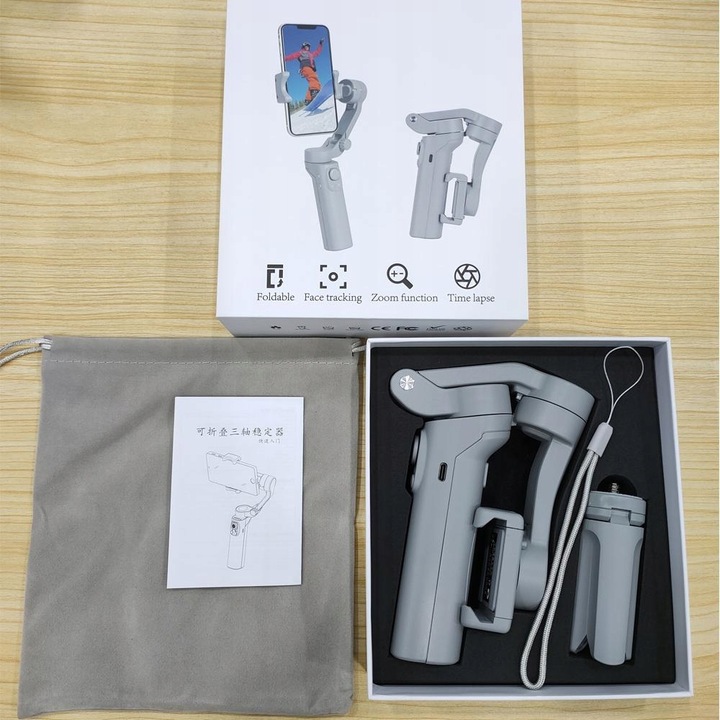 GIMBAL STABILIZATOR 3-OSIOWY RĘCZNY UCHWYT DO TELEFONU SMARTFONA APLIKACJA