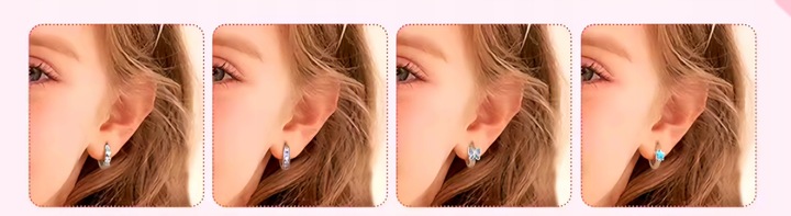 KOLCZYKI KÓŁKA motyle srebrne DLA DZIEWCZYNKI STAL CHIRURGICZNA 316L