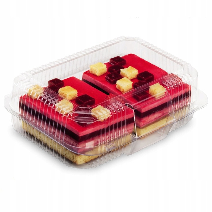 Pojemniki plastikowe na ciasto komunie ślub opakowanie jednorazowe 50szt