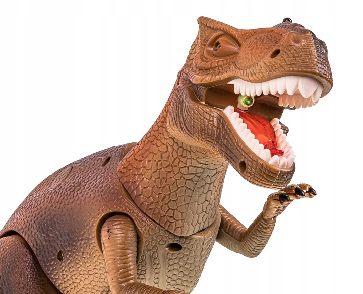 DUŻY DINOZAUR T-REX CHODZI RYCZY ŚWIECI ZIEJE DYM