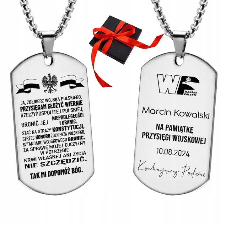 NIEŚMIERTELNIK PREZENT dla ŻOŁNIERZA grawer PAMIĄTKA PRZYSIĘGI WOJSKOWEJ